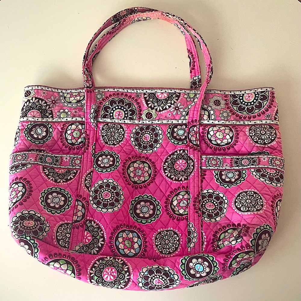 Vera Bradley Overnight Tote Pink Medallion Print